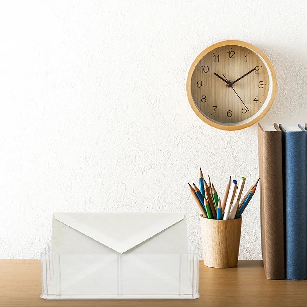 2 قطعة صندوق تخزين النقود من الأكريليك الشفاف منظم أموال متعدد الشبكات للفواتير والعملات المعدنية وصينية تخزين سطح المكتب صندوق شبكات الأكريليك #6