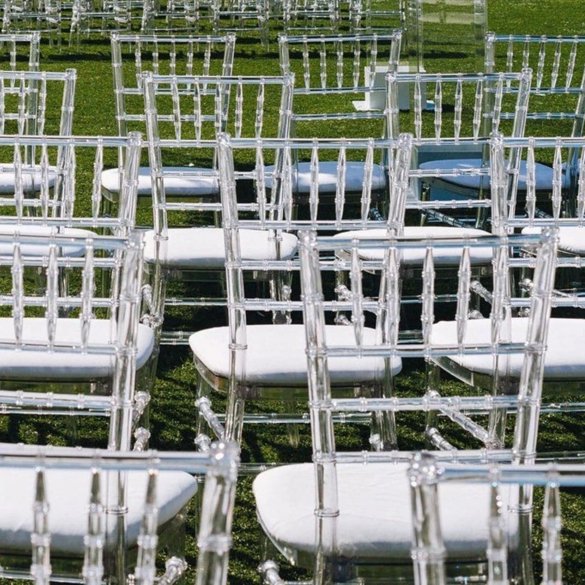 12pcs）Wedding transparent acrylic chair transparent stool hotel banquet hall outdoor party party bamboo chair meal