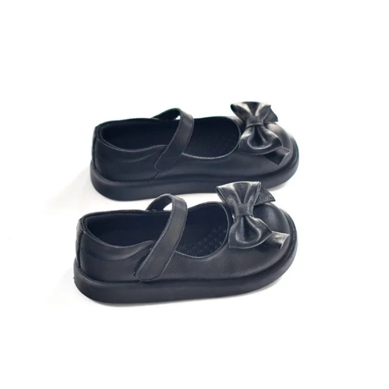 

Весенне-осенняя школьная обувь из коровьей кожи для девочек, натуральная кожа, модная детская кожаная обувь Мэри Джейн с бантом, детская обувь в стиле Лолиты