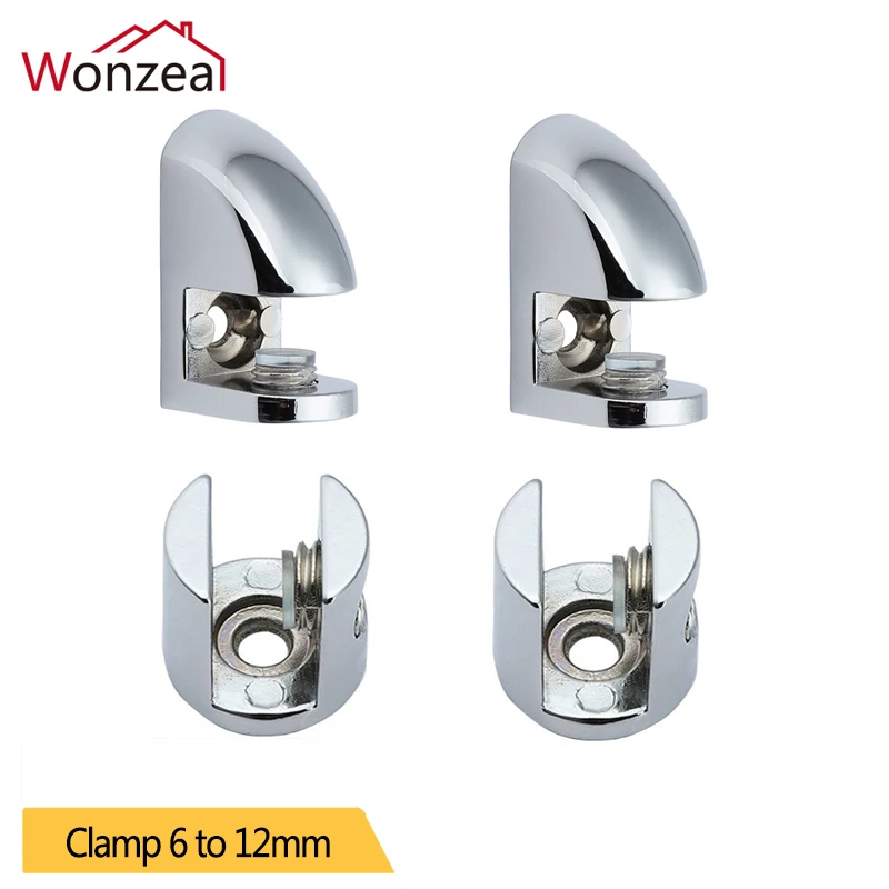 

4pcs/lot Glass Clamp Glass Plated Brackets Zinc Alloy Chrome finish Shelf Holder Support Brackets Clamps