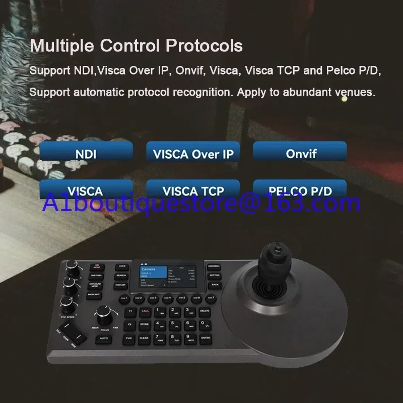 3 Inch LCD Screen 4D Keyboard NDI Ip Joystick PTZ Controller Live Steaming camer Remote Control