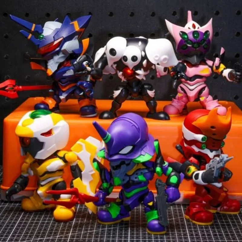 Soskill Evangelion Q Version Kit de Montaje Caja Sorpresa Figura Coleccionable Anime Proyecto Instrumentalidad Humana Juguetes de Año Nuevo