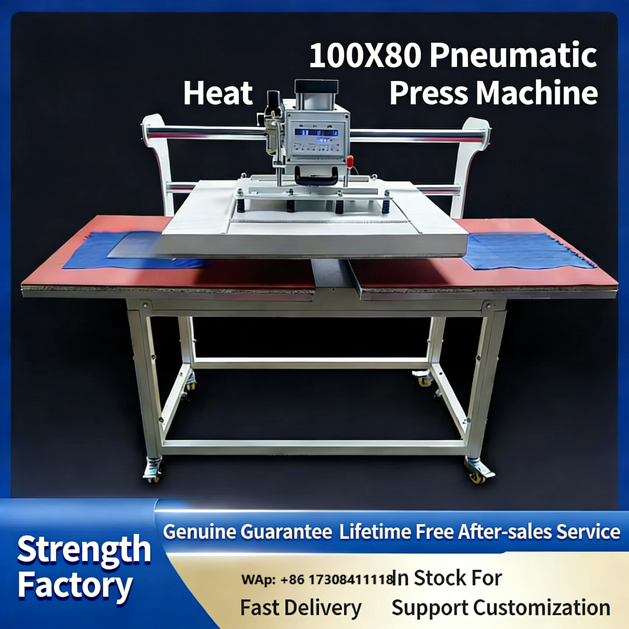 100x80cm Large Format Pneumatic Heat Press Machine Auto Open Dual Station Sublimation Heat Transfer Machine