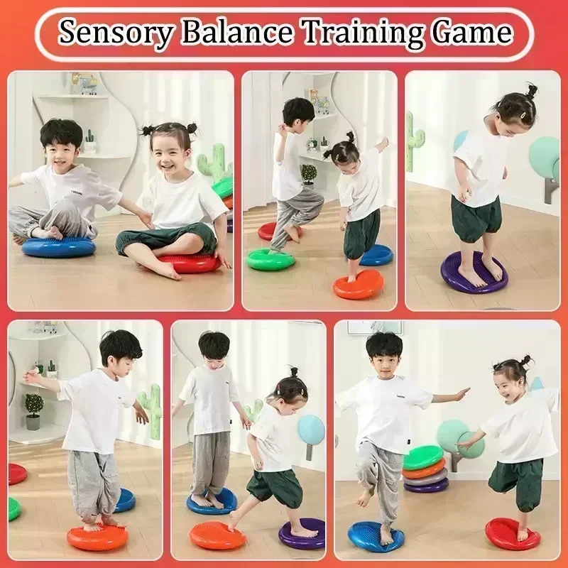 New Children\'s Toys PVC Balance Stone Inflatable Cushion Feel Integrated Training Tactile Sensing Party Social Games