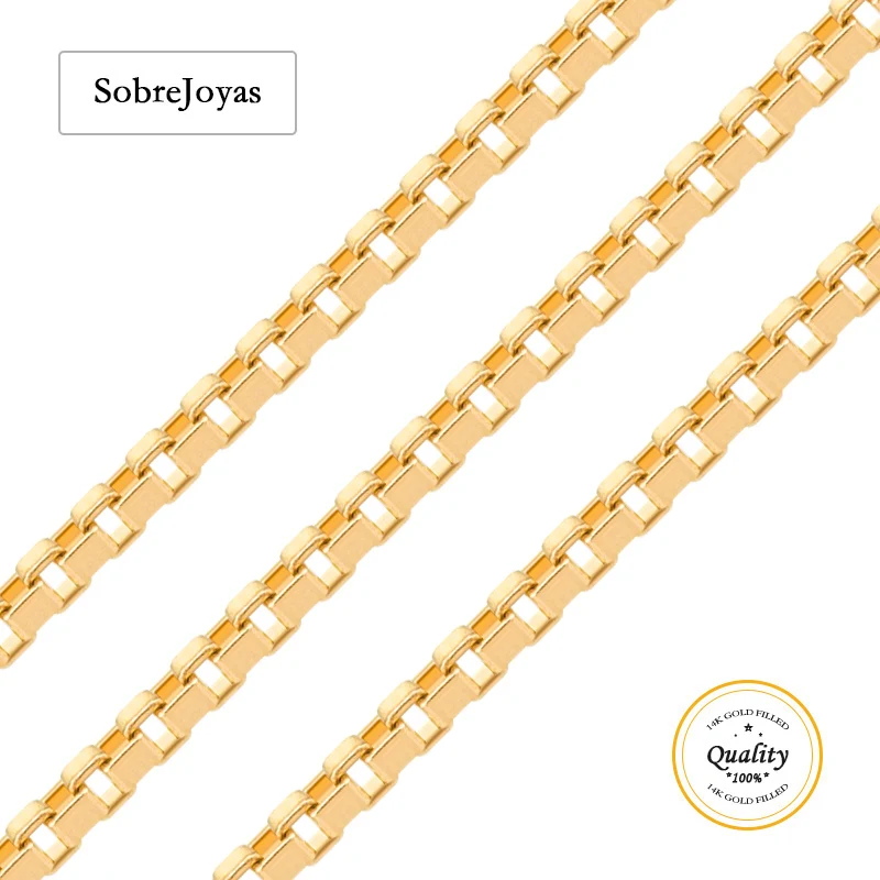 Box Chain 14K Gold Filled Chain 0.85/0.75/1.0MM Chain Unfinished Necklace Gold jewelry Minimalist Gold Filled Chain DIY Jewelry