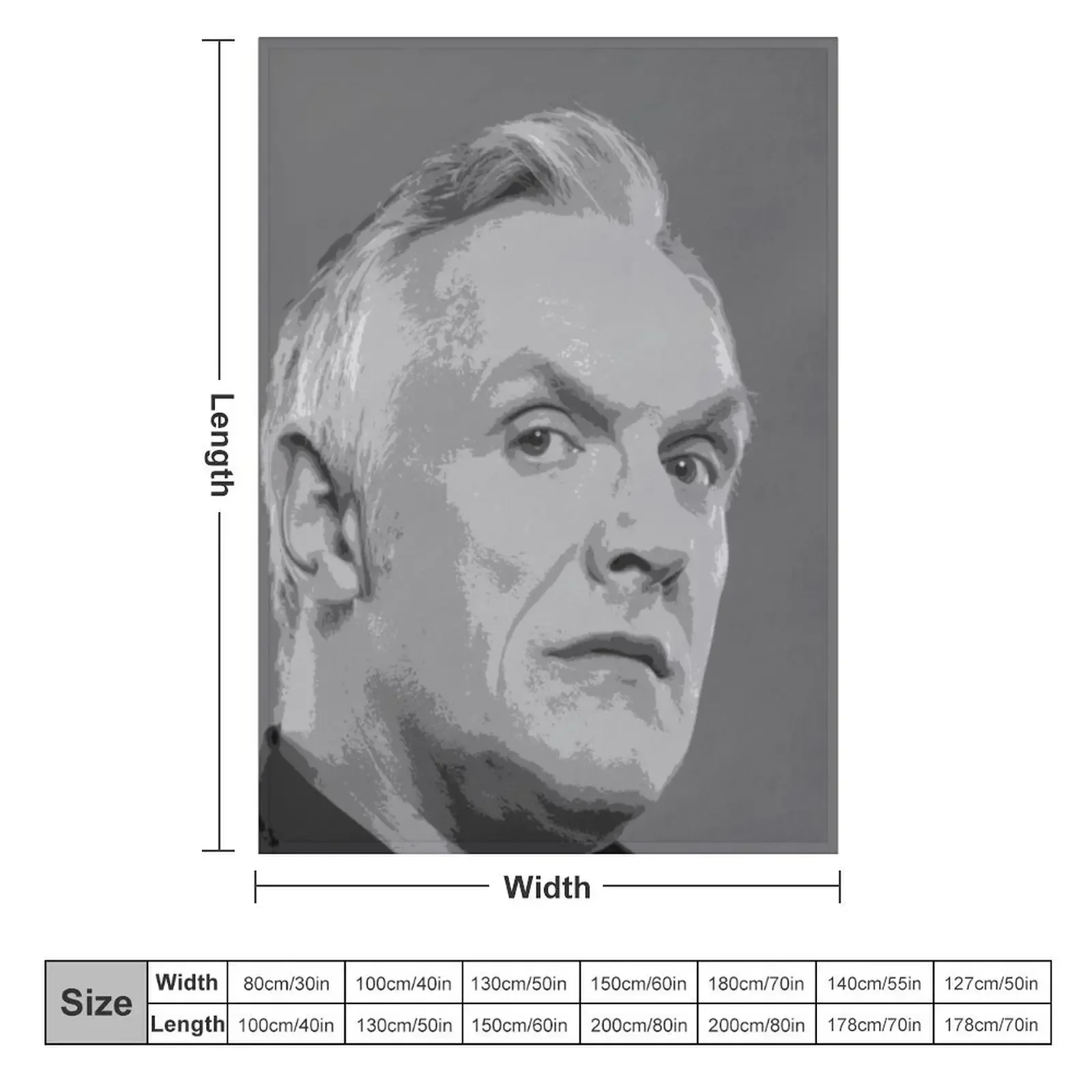Greg Davies Pop Art Portrait Throw Blanket couch cozy soft plush fuzzy picnic outdoor blanket