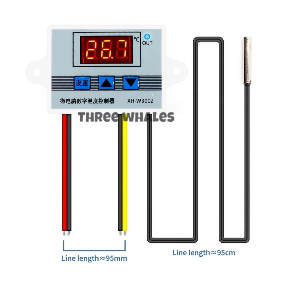 ISMART XH-W3002 AC110-220V Digital LED Temperature Controller 10A Thermostat Control Switch Probe with waterproof sensor W3002
