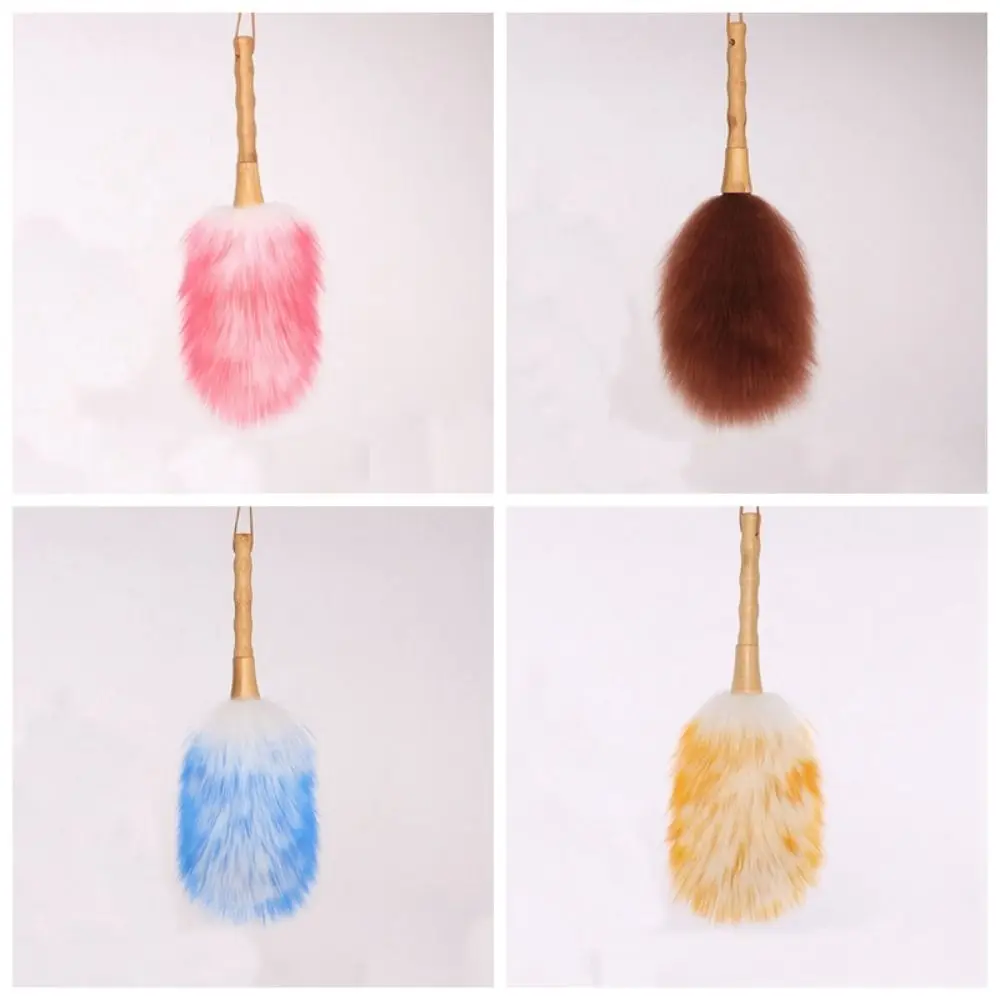 New 36CM Wool Duster Wool Fiber Washable Wool Brush Anti Slip Handle Fine and Flexible Clean Houseware Tools Car Cleaning