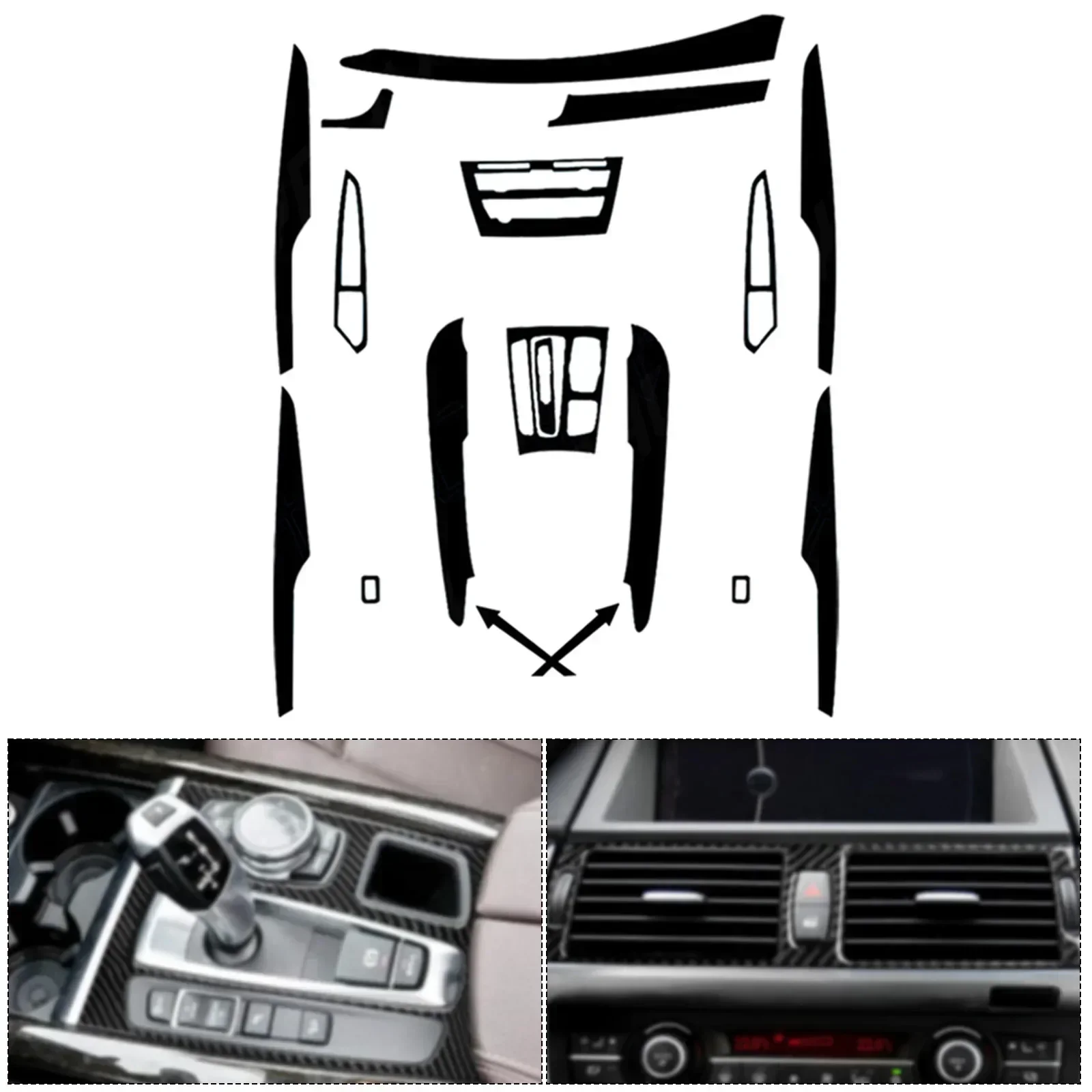 

Car Interior Trim Sticker Right Hand Drive Parts Replacement Black Carbon Fiber Fittings For BMW F15 14-18