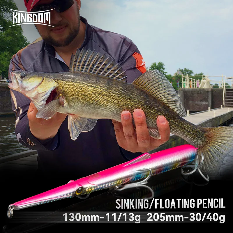 Kingdom Style-Leurre de pêche coulant de 205 et 130mm, appât crayon dur, stickbait, wobblers à bonne action