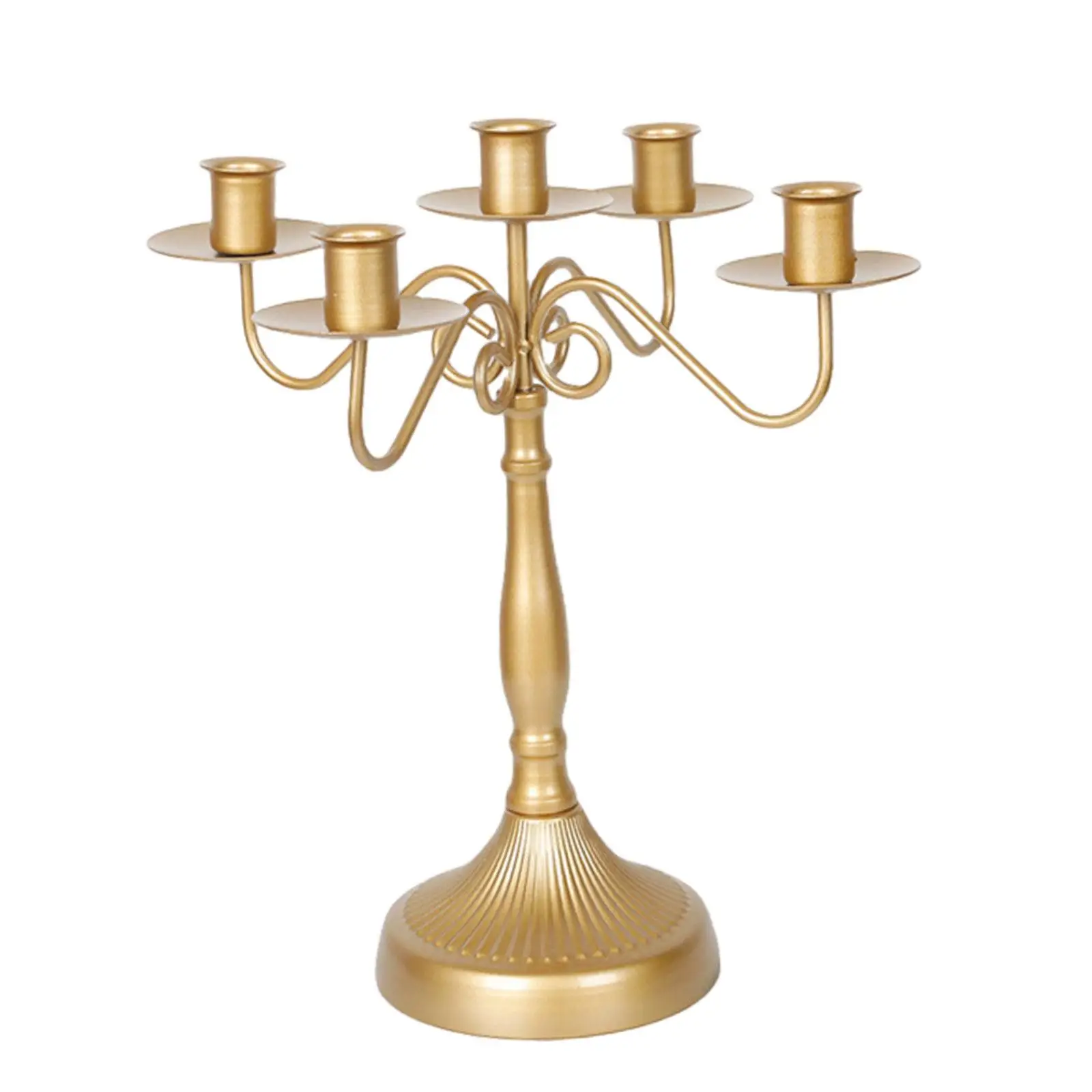 Metal Candlestick Candlelight Candelabra Five Headed Candle Holder Ornament for Desktop Halloween Thanksgiving Banquet Festival