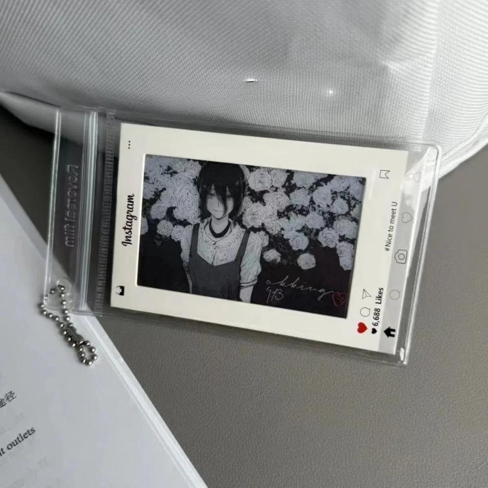 Chainsaw Man Reze Instagram Style Transparent Photo Card Anime Collectible Card for Fans Decoration Gift