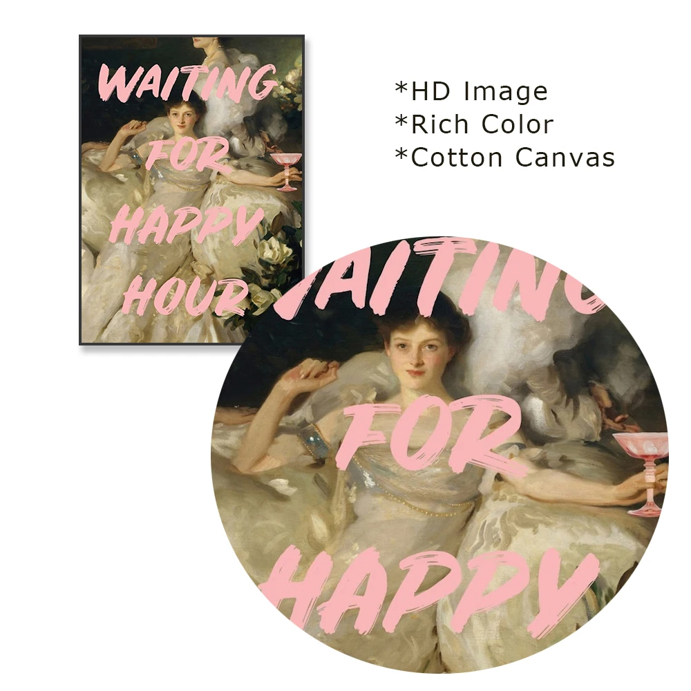 Vintage Funny Quote Art Poster Portrait Oil Painting Prints Wall Art I Am Fashion Art Print Classical Canvas Painting Room Decor image 5
