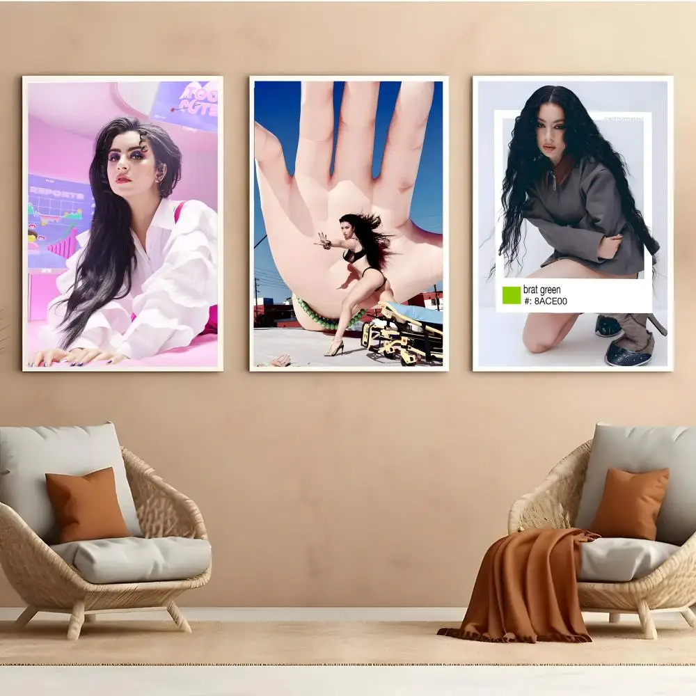 Charli X-XCX BRAT Singer Poster HD Anime Hot Theme Singer/OST/Movie-Waterproof Self-Stick Home Decor