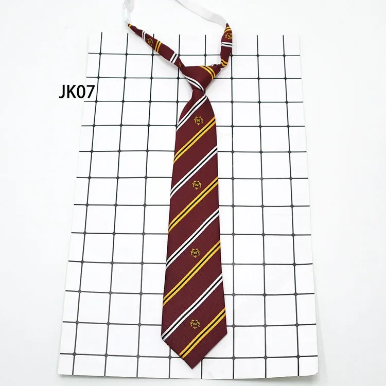 7cm*33cm  Japanese Style Crown Print Tie DK School Uniform Pre-tied Necktie for Students