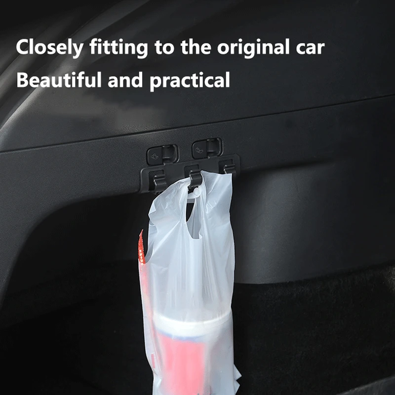 Rear Trunk Hook For Tesla ModelY 2021-2024 Button Buckle Hanging Storage Holder Clip Luggage Bag Umbrella Hanger Car Accessories