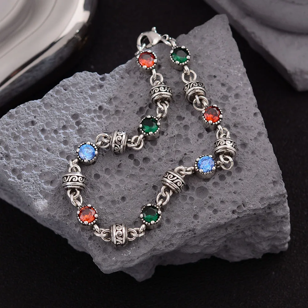 Nuovo arrivo Trendy Colorful Crystal 925 Sterling Silver bracciale femminile gioielli all\'ingrosso per le donne regali di compleanno