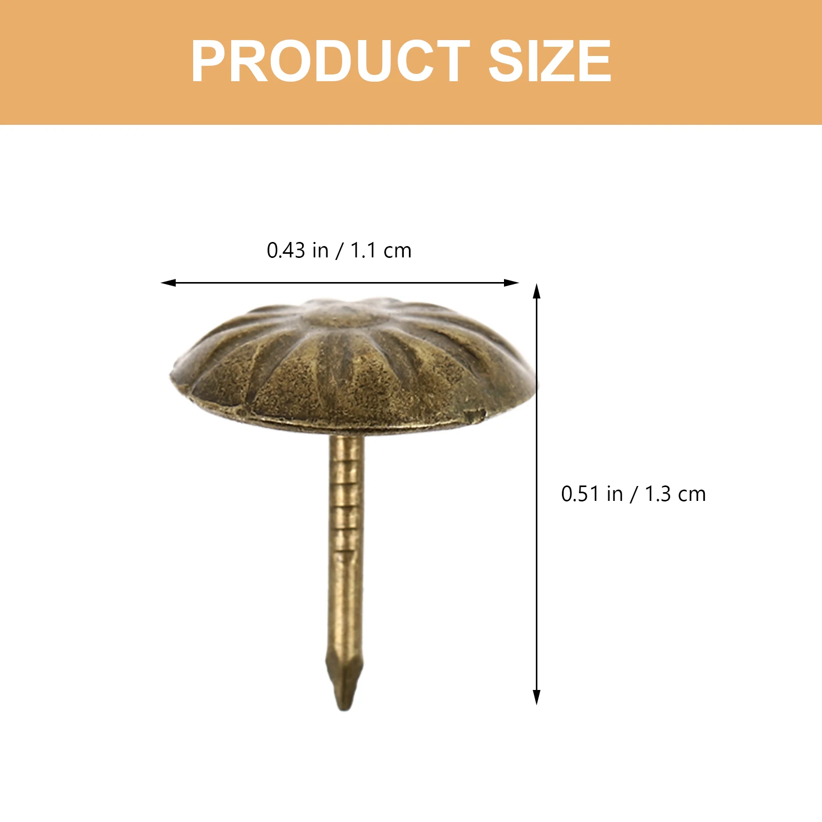 

100Pcs Chrysanthemum Upholstery Tacks Retro Iron Furniture Nails Decorative Nails for Sofa Chairs Wood Crafts