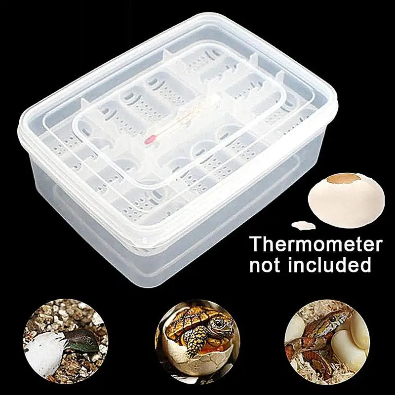 Reptile Egg Incubator Box DIY 16 Grids Transparent Hatch Box Snake Lizard Hatching Box Egg Tray Crawler Gecko Reptile Accessory