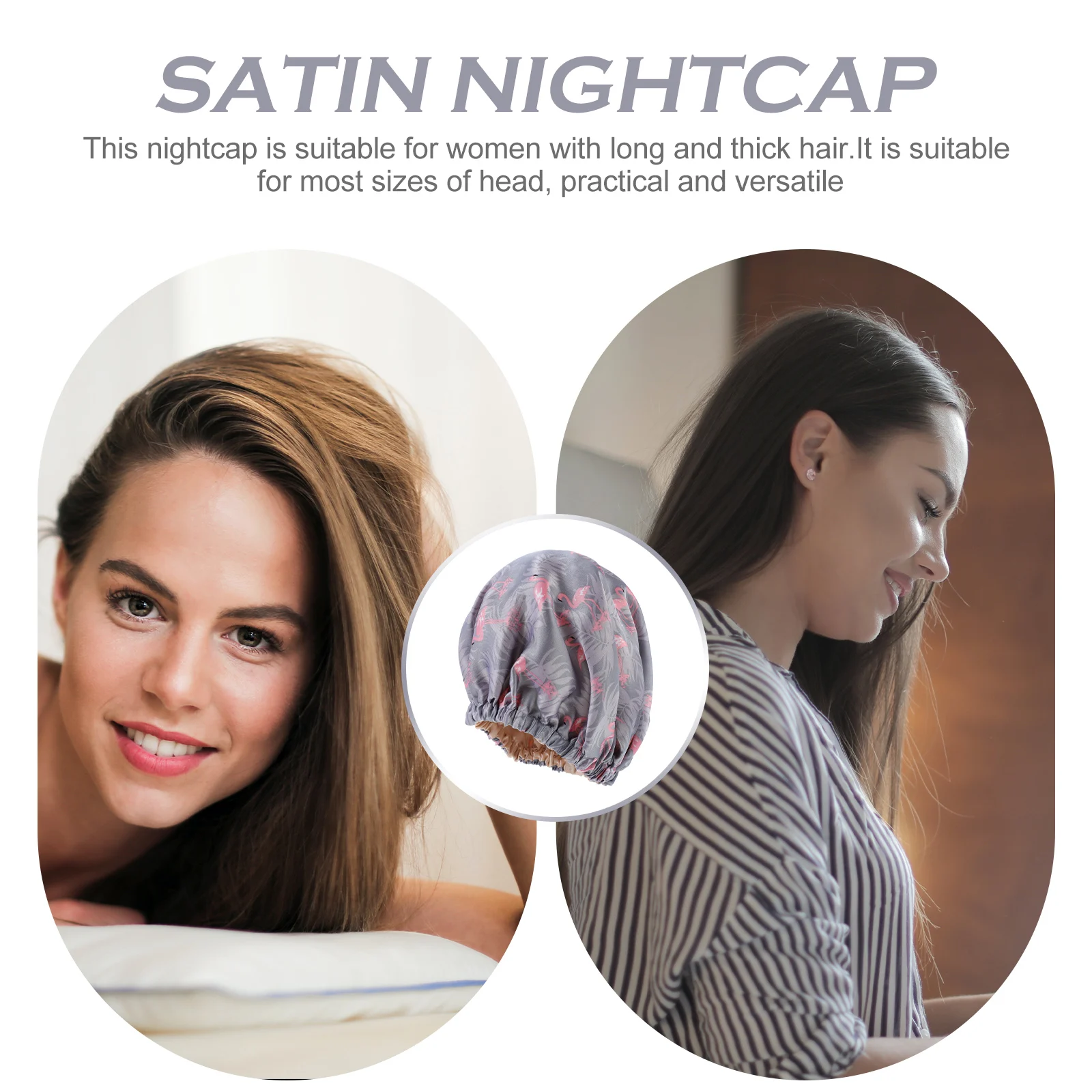 

Hats Satin Shower Cap Sleep Adjustment Buckle Sleeping Bonnet Reusable Hair Caps Miss