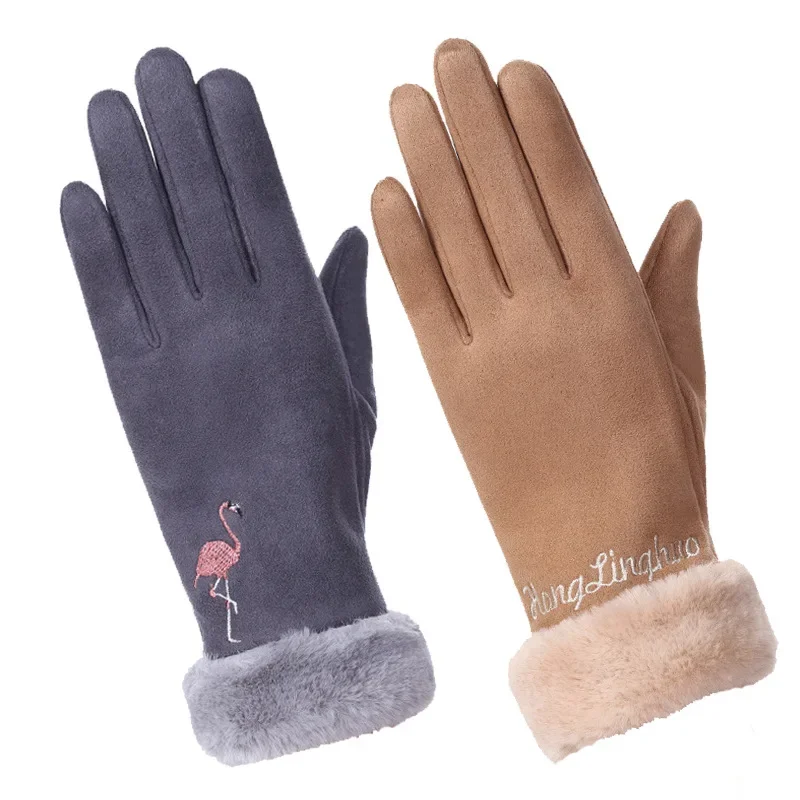 Warm Gloves for Women M082-1, Winter Outdoor Touch Screen, Suede and Thickened Velvet