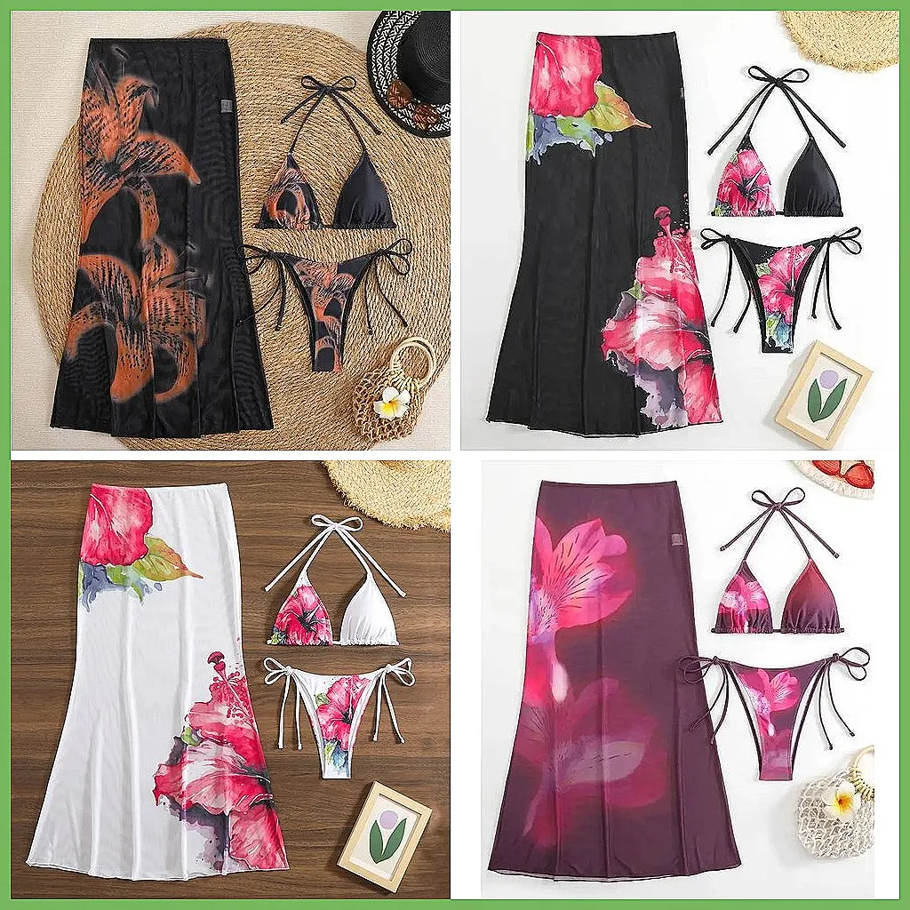 

Сексуальный бразильский комплект бикини из 3 предметов, женский купальник для лета и пляжа