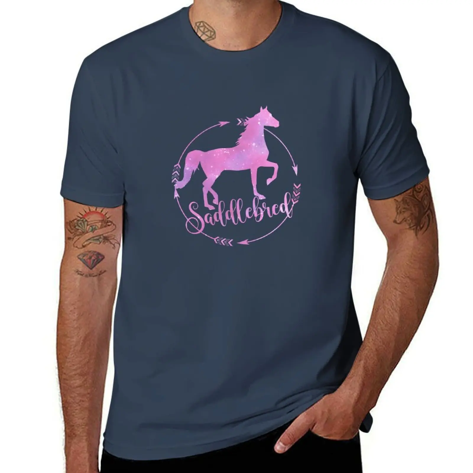

Pink Saddlebred Horse T-Shirt Active Wear Sports T-Shirt for Men