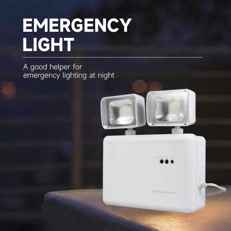 IP65 luce di emergenza LED doppie teste evacuazione che indica la lampada ricaricabile luci antincendio a parete per interruzione di corrente