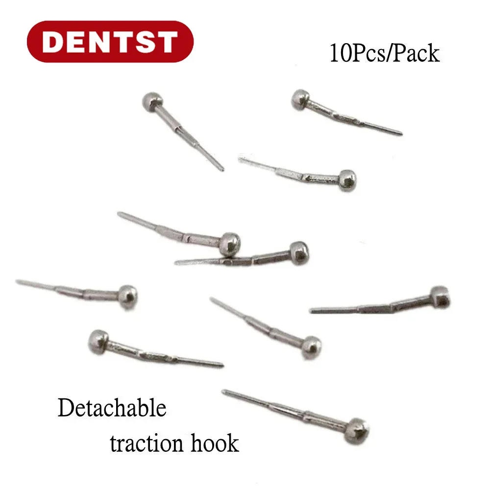 Dentst Dentst Dental 10 pz/borsa gancio di trazione ortodontico staffa autolegante ganci crimpabili materiali per bretelle a denti fissi estesi