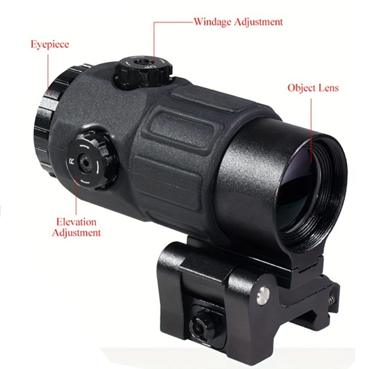 Tactical E*t*ch G33 G43 G45 Sight Fixed 3X 5X Magnifier Scope with Quick Disassembly and Flipping for Hunting Collimator