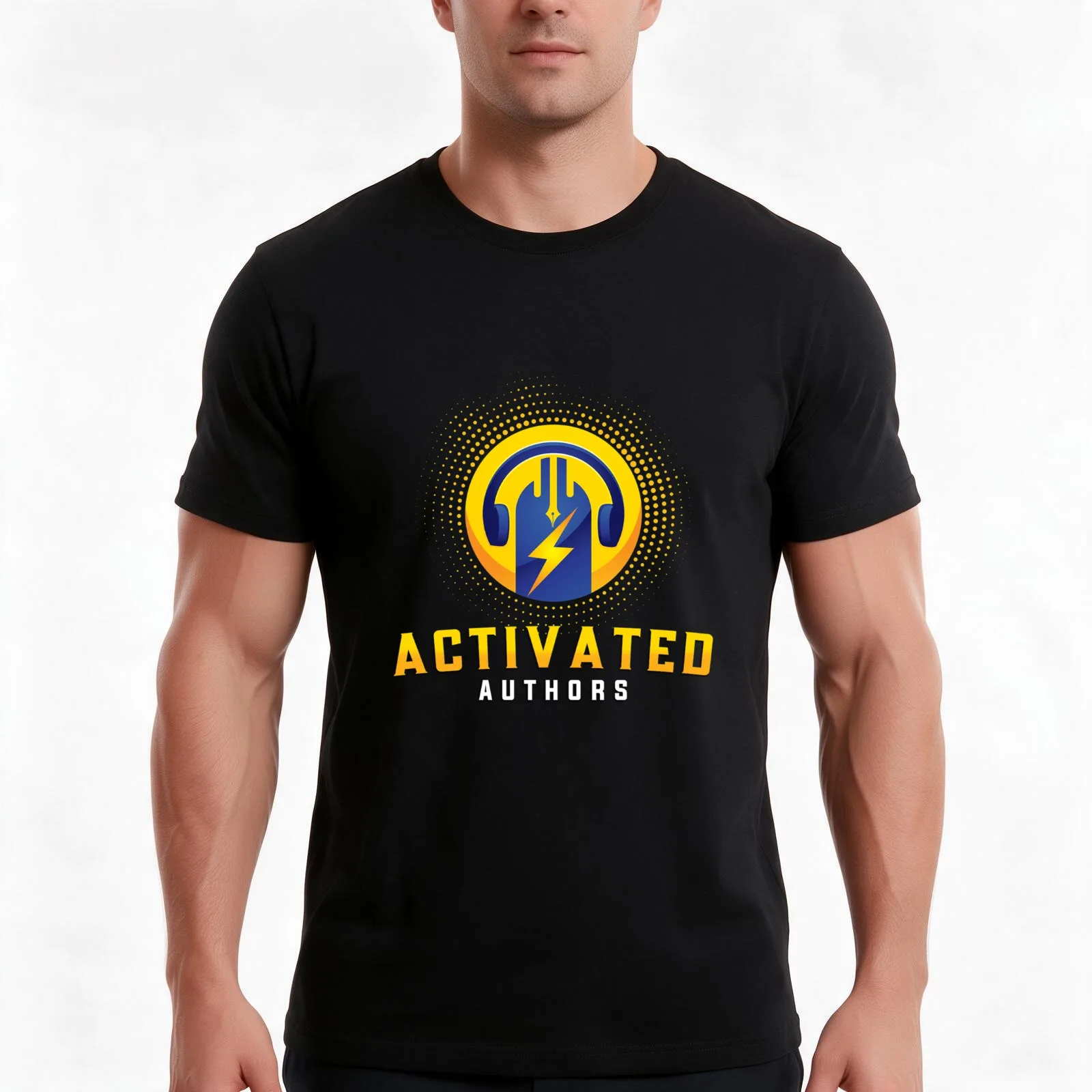 Activated Authors T-Shirt, Summer Casual Cotton Tee, Oversized Streetwear Tops, Vintage Graphic Print, Loose Fit Short Sleeve