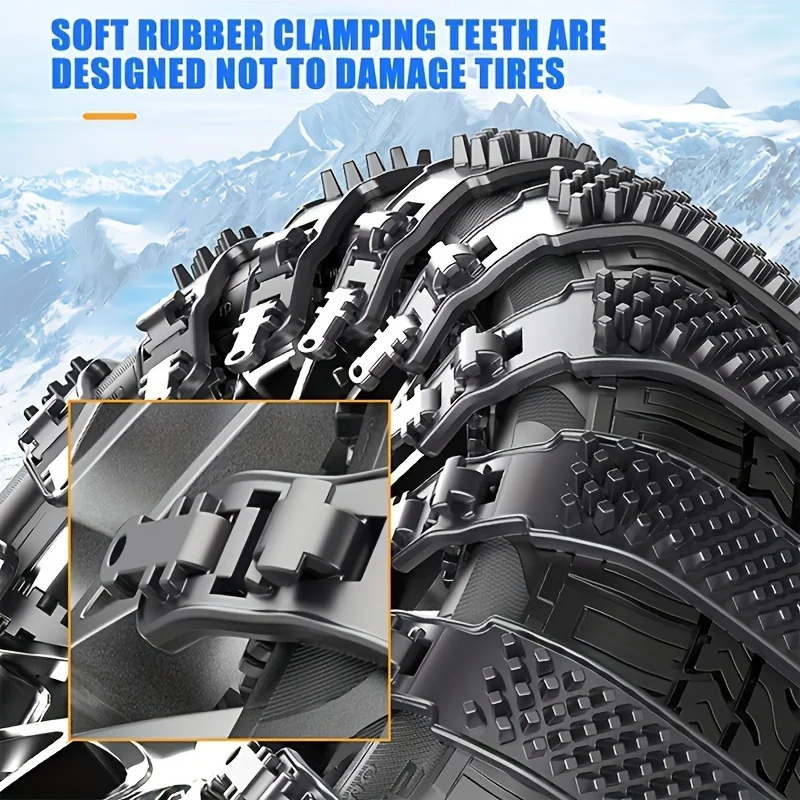 8pcs Durable Snow Chains Set - Unbeatable Traction, Frost-Resistant Tire Links for Winter Off-Road Adventures