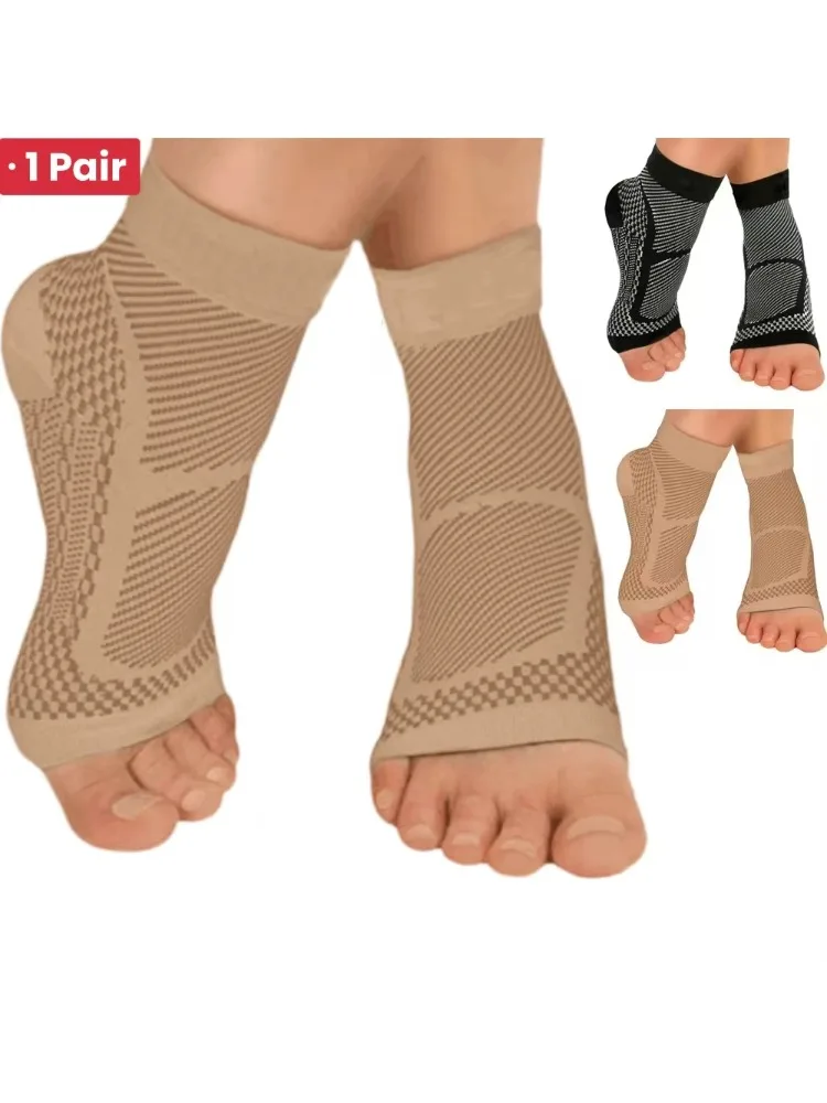 1 paar voetmouw fasciitis plantaris compressiesokken pijnlijke zwelling hiel enkelsteun - afbeelding 2