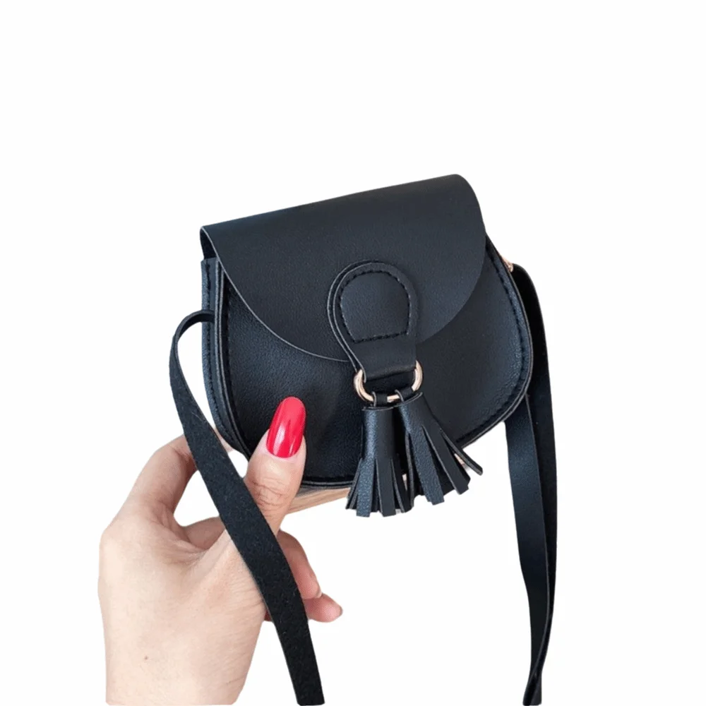 

Gift Cute Children Shoulder Bag PU Leather Adjustable Kids Coin Purse Tassels Mini Size Princess Messenger Bag Girls
