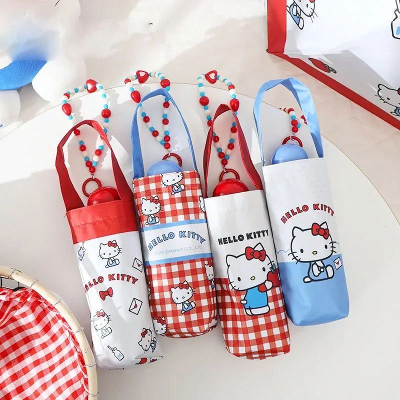 Подлинный зонтик hellokitty, цепочка из бисера, 5-кратный зонт, ручная защита от солнца и защита от солнца, сверхлегкий зонт