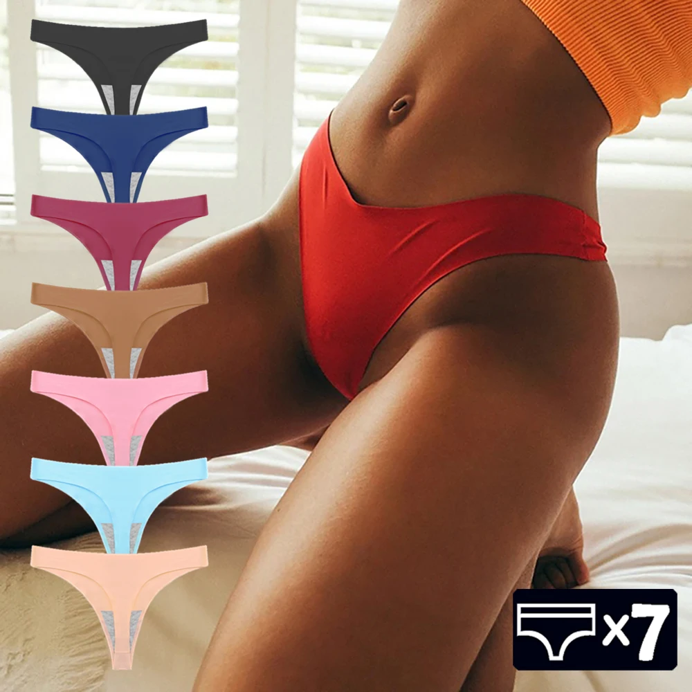 

7 шт./партия, женские бесшовные трусики-танга