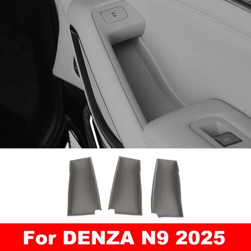 Car Door Handle Silicone Storage Pad Interior Accessories For DENZA N9 2025 Anti-Slip Door Pocket Organizer Mat