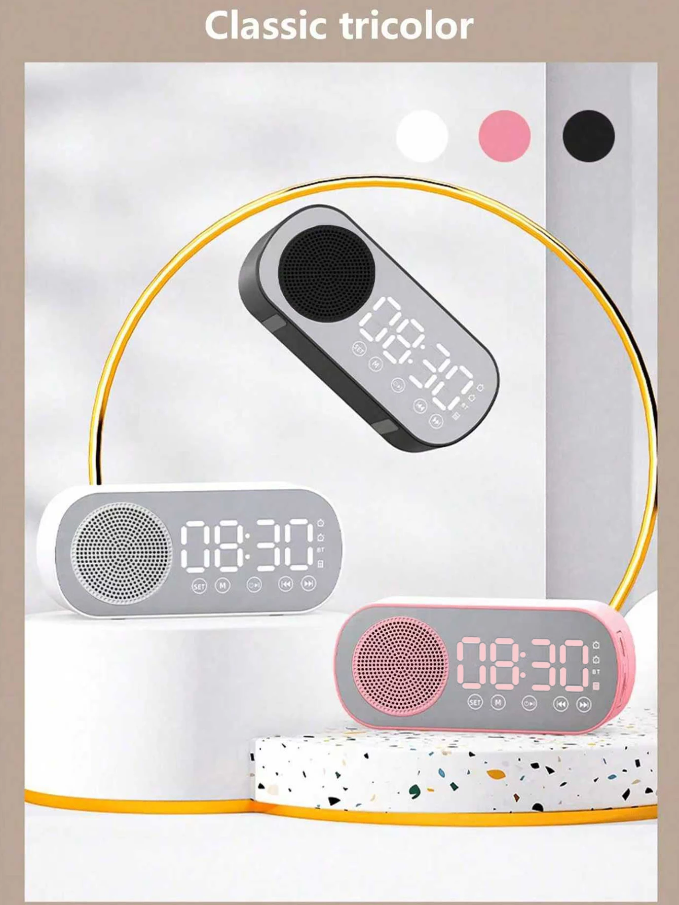 Wireless Bluetooth Speaker, Multi-functional Loud Subwoofer Clock, Mini Smart Alarm Clock Speaker