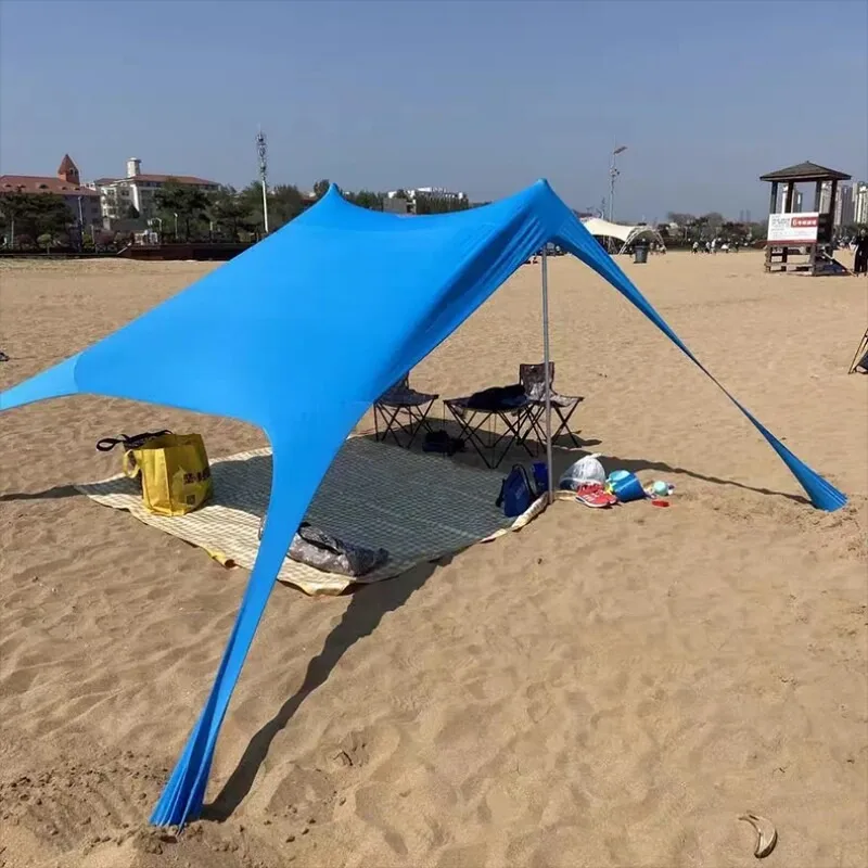 Family Beach Tent Beach UV Protection Canopy Tent Outdoor Camping Wind Resistance Awning