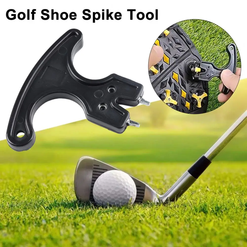 Universal Golf Spike Wrench Ergonomic Handle Golf Shoes Spike Removal Tool 2-Pin Cleats Spanner Key Golf Accessories