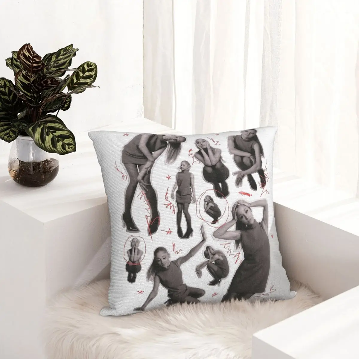 Ariana Grandes Eternal Sunshine Pillowcase Printing Fabric Cushion Cover Decorations Pillow Case Cover Home Zipper 40*40cm