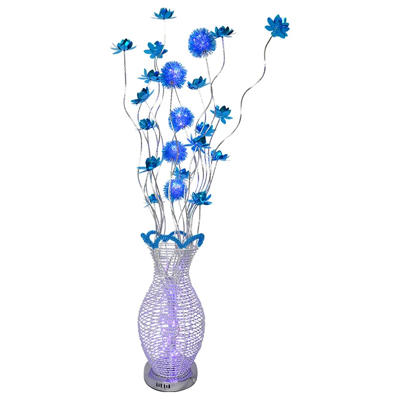 AFRA Nordic Blue Floor Lamp Modern Art Living Room Bedroom Hotel  Aluminum Wire LED Originality Flower Decorative Light