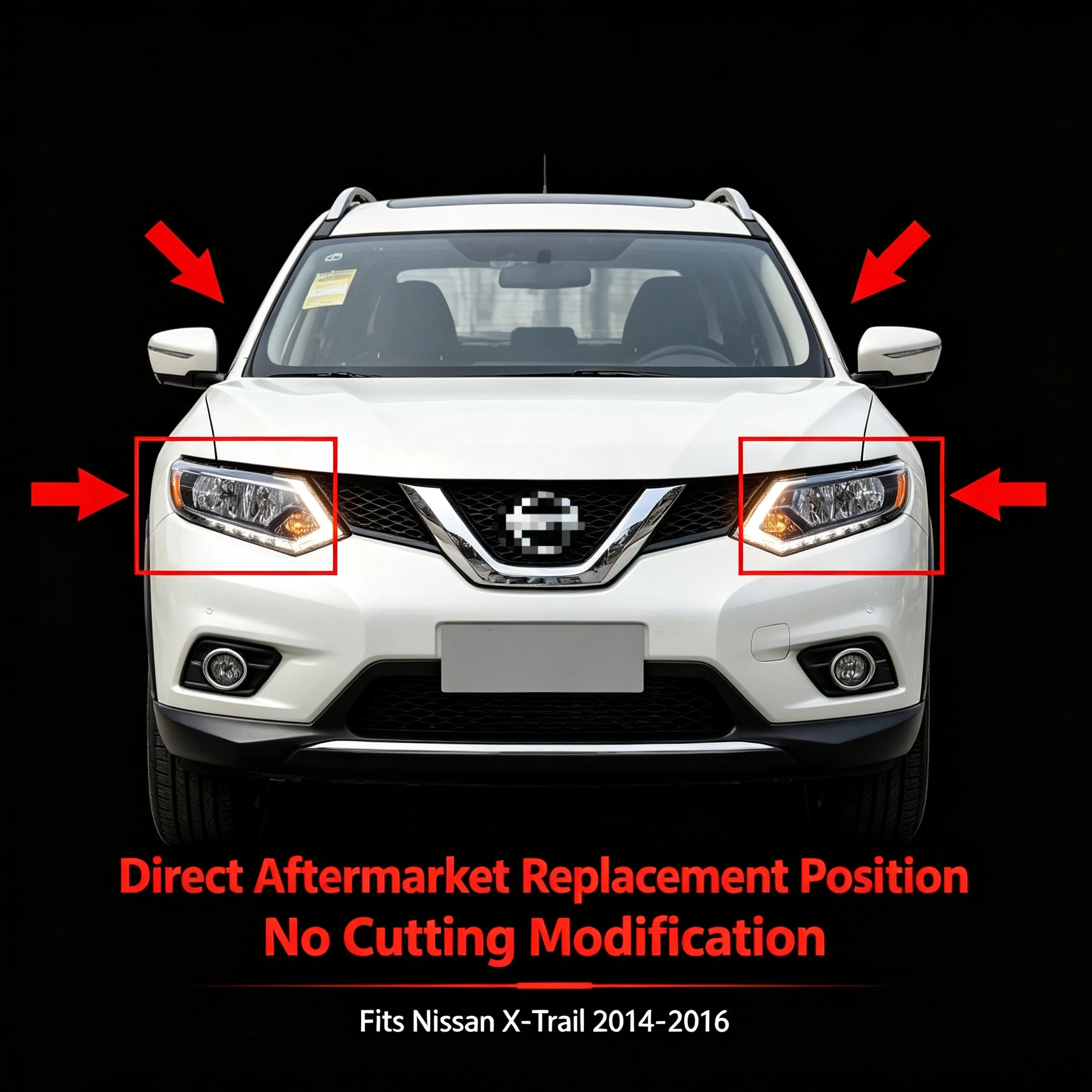 Moggic Headlight Lens Cover Compatible With 2014 2015 2016 Rogue S SV SL Left Right Side Replacement Durable Clear