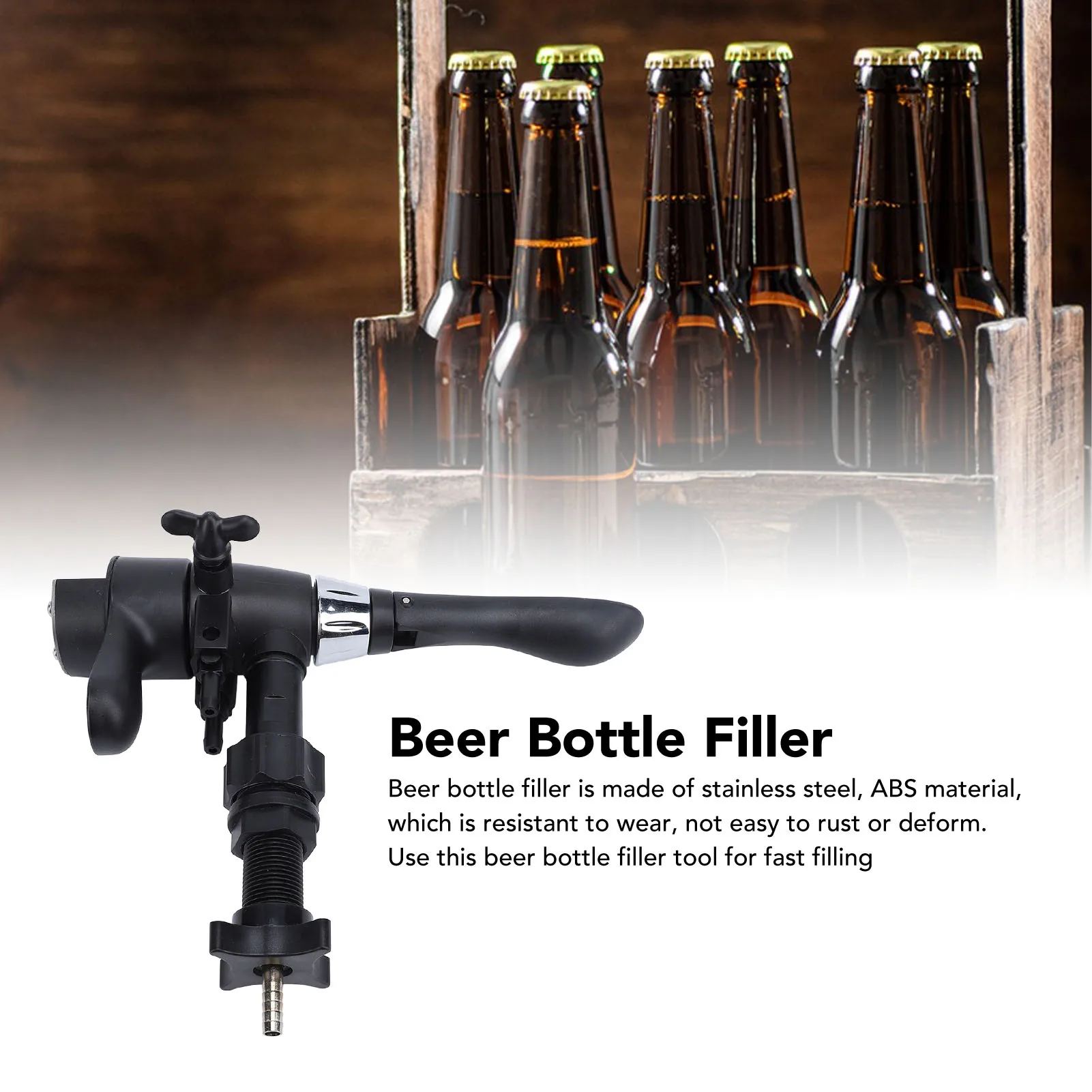 

Beer Bottle Filler Defoaming Fast Filling Glass Bottle Filling Tool High Efficiency Home Brew Accessory