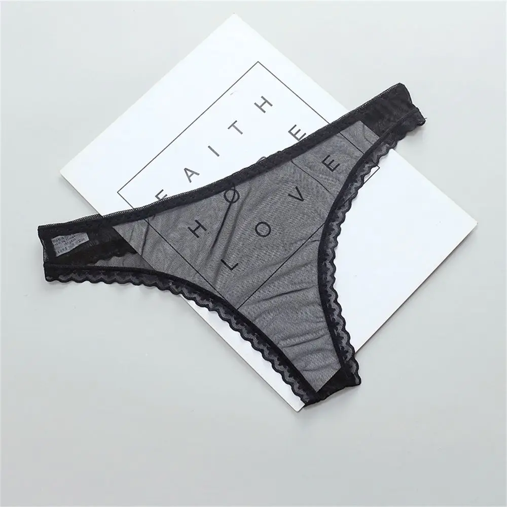 Gauze Panties Low-Waist Women Lingerie Lace Underwear Transparent Knickers Female Perspective Thong Sheer