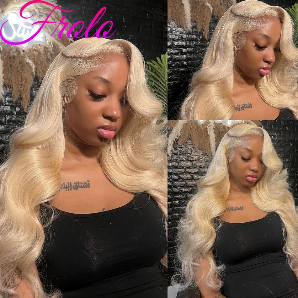 바디 웨이브 613 블론드 레이스 프론트 가발 100% 브라질리언 인모 13X6 13x4 HD 레이스 프론트 인모 가발 250 밀도