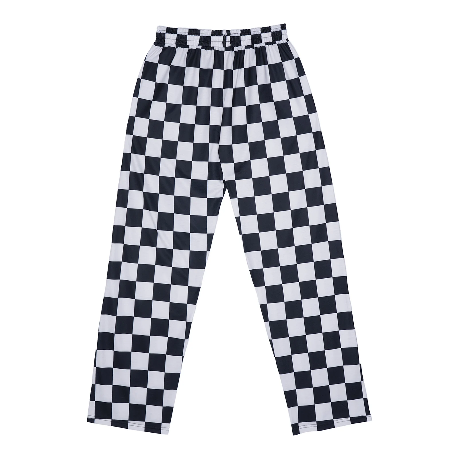 Women Checkerboard Casual Loose Wide Leg Pants Drawstring Elastic Waistband Trousers for Daily Wear Homewear Office Work Travel