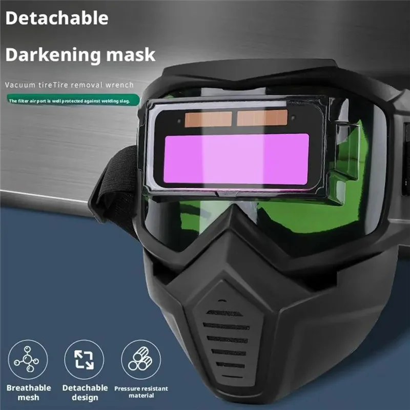قناع لحام تلقائي قابل للفصل من TKOH، شريط قابل للتعديل، نظارات لحام واقية قابلة للتنفس، نوع سبليت #5