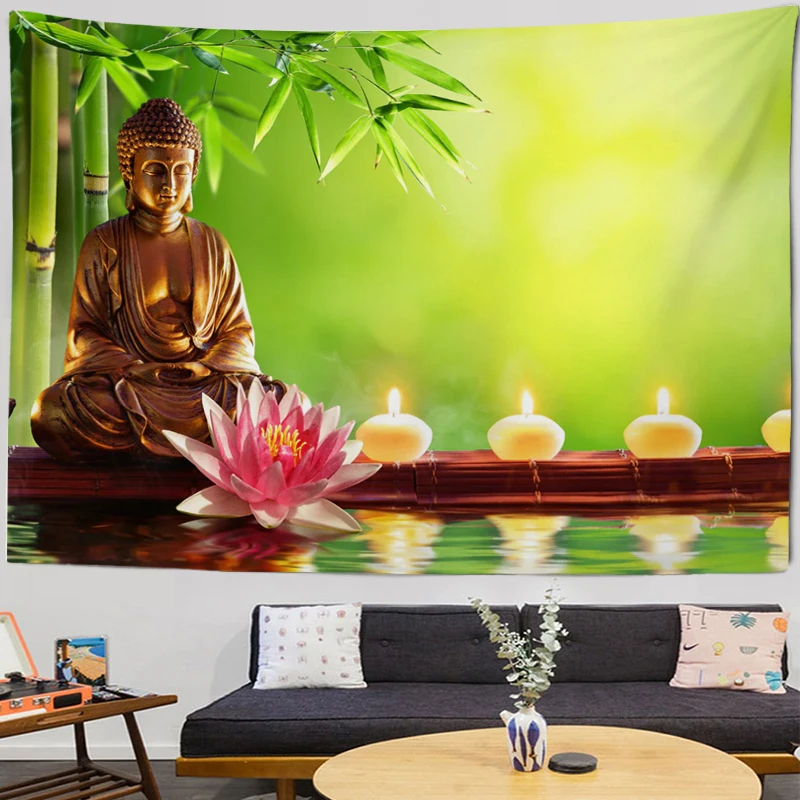 Buddha Tapestry Bohemian Decor Meditation Mandala Hippie Wall Hanging Background Cloth Room Decoration Aesthetics 