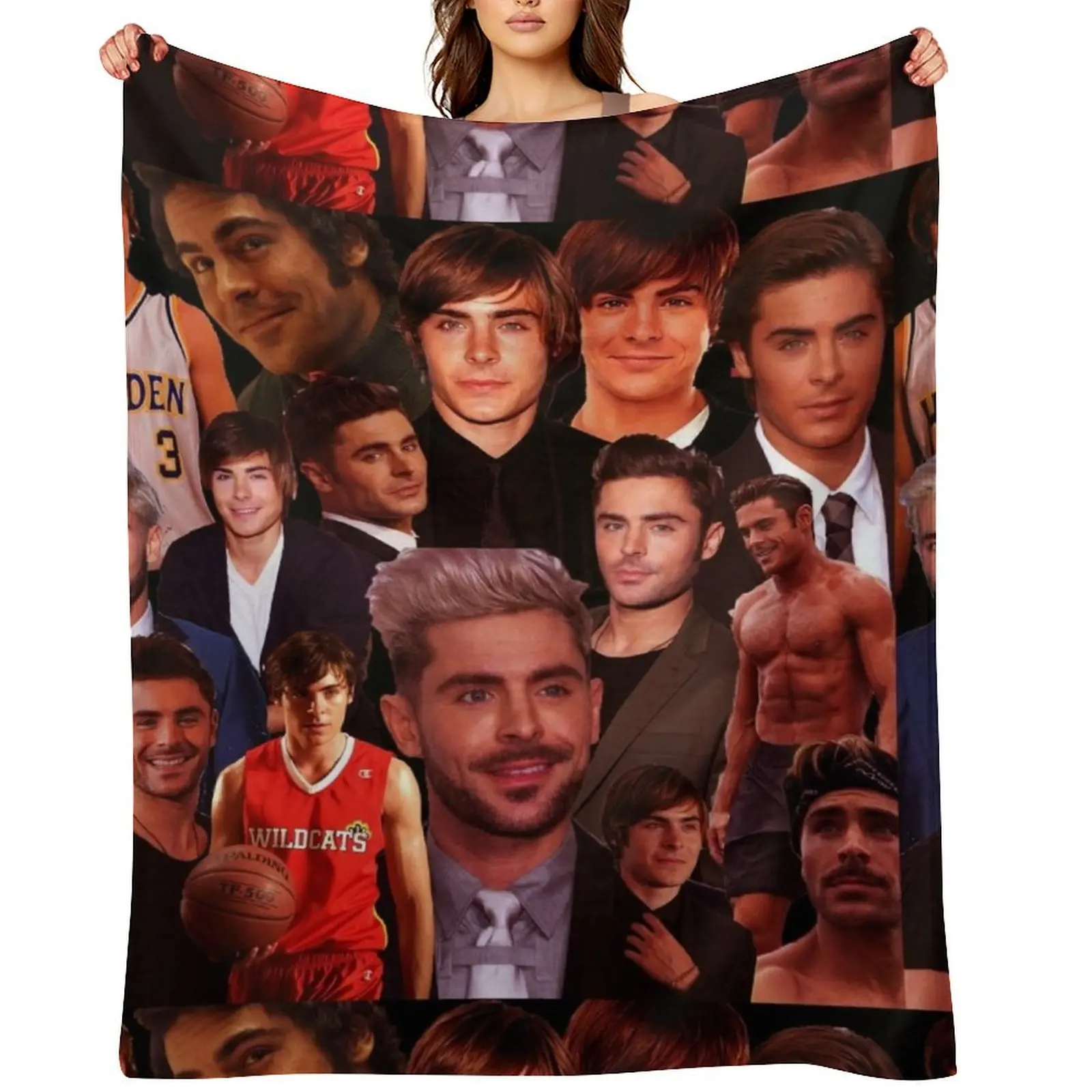 

Zac efron collage design poster 2020 Throw Blanket Designers Warm Blankets Sofas Of Decoration valentine gift ideas Blankets